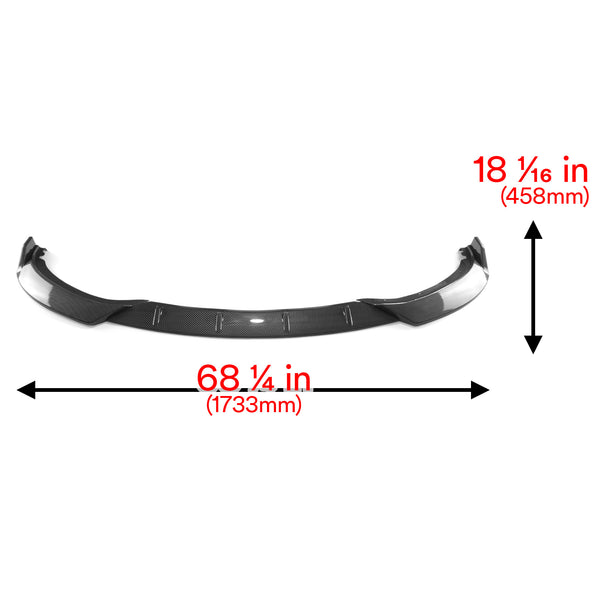 3pcs Front Bumper Lip For BMW Series 3 F30 F35 Base 2015-2019 PC-89691 (Carbon Fiber Textured Black / Gloss Black / Matte Black)