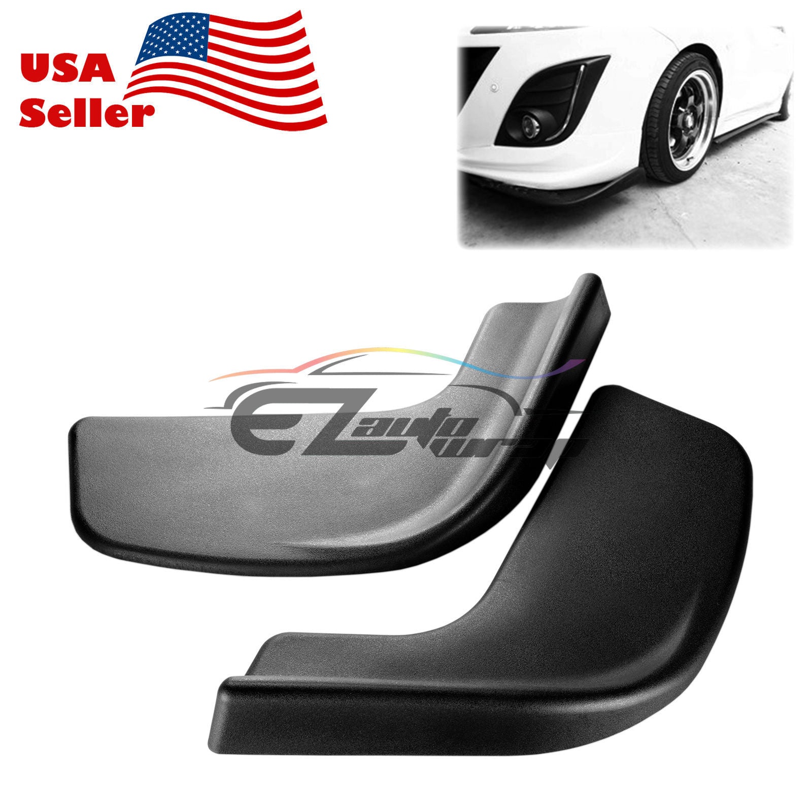 Universal Front Bumper Splitter Matte Black PC-BLS02PU