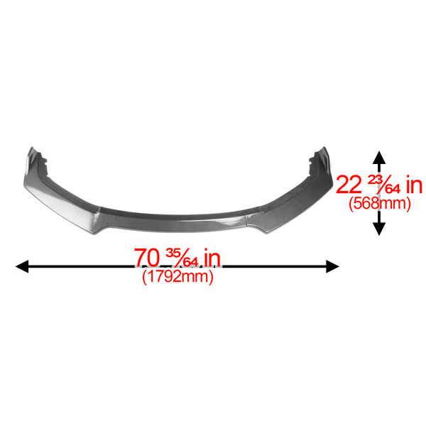 3pcs Front Bumper Lip for Honda Civic 2016-2018 PC-C10BLS26 (Carbon Fiber Textured Black / Gloss Black / Matte Black)