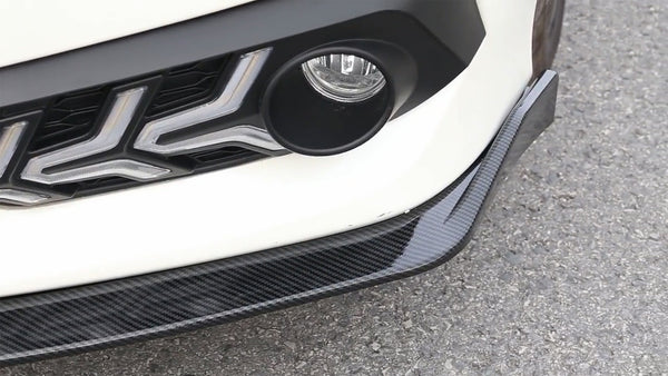 3pcs Front Bumper Lip for Honda Civic 2016-2018 PC-C10BLS26 (Carbon Fiber Textured Black / Gloss Black / Matte Black)