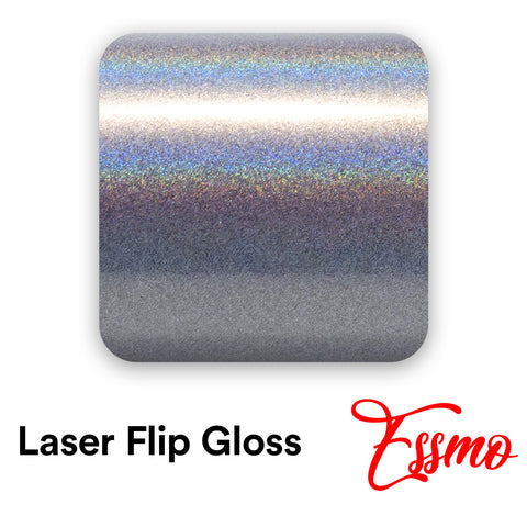 PET Laser Flip Gloss Silver Vinyl Wrap