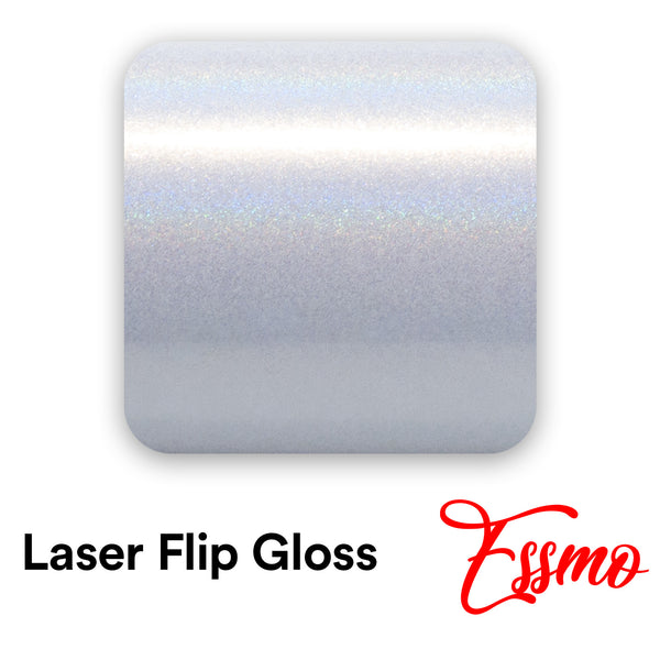 PET Laser Flip Gloss White Vinyl Wrap