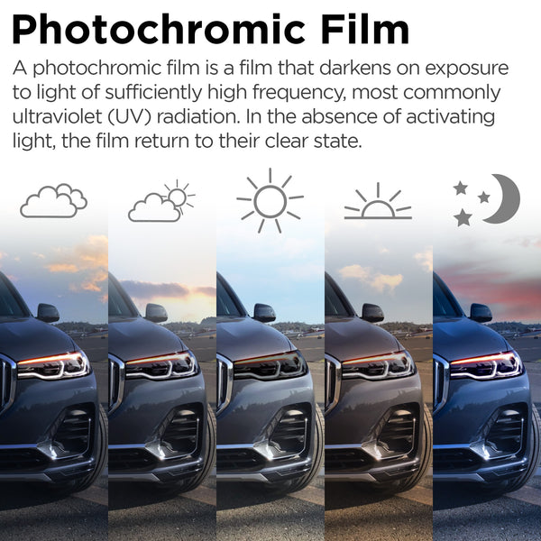 PPF Paint Protection Photochromic Film UV Color Change to Black 12"(Inches) Wide