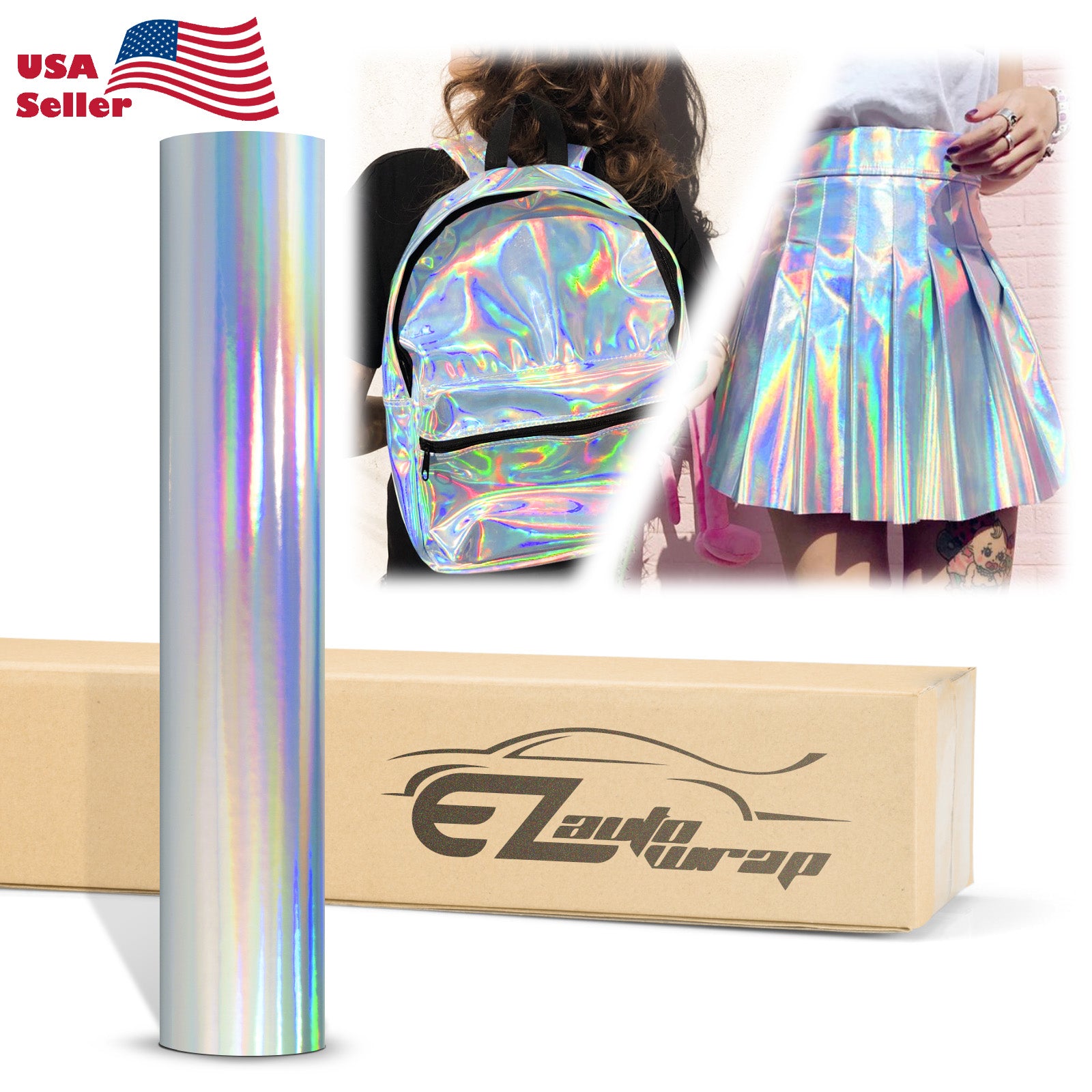 Fabric Holographic Silver Cloth Marine Vinyl 54