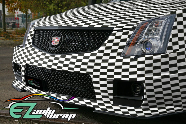 Camouflage Checker Black White Vinyl Wrap