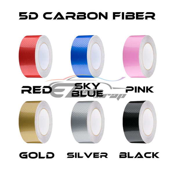 Racing Stripe 5D Carbon Fiber Gloss 2" 4" 6" 8" 10" 12" / 25FT 50FT