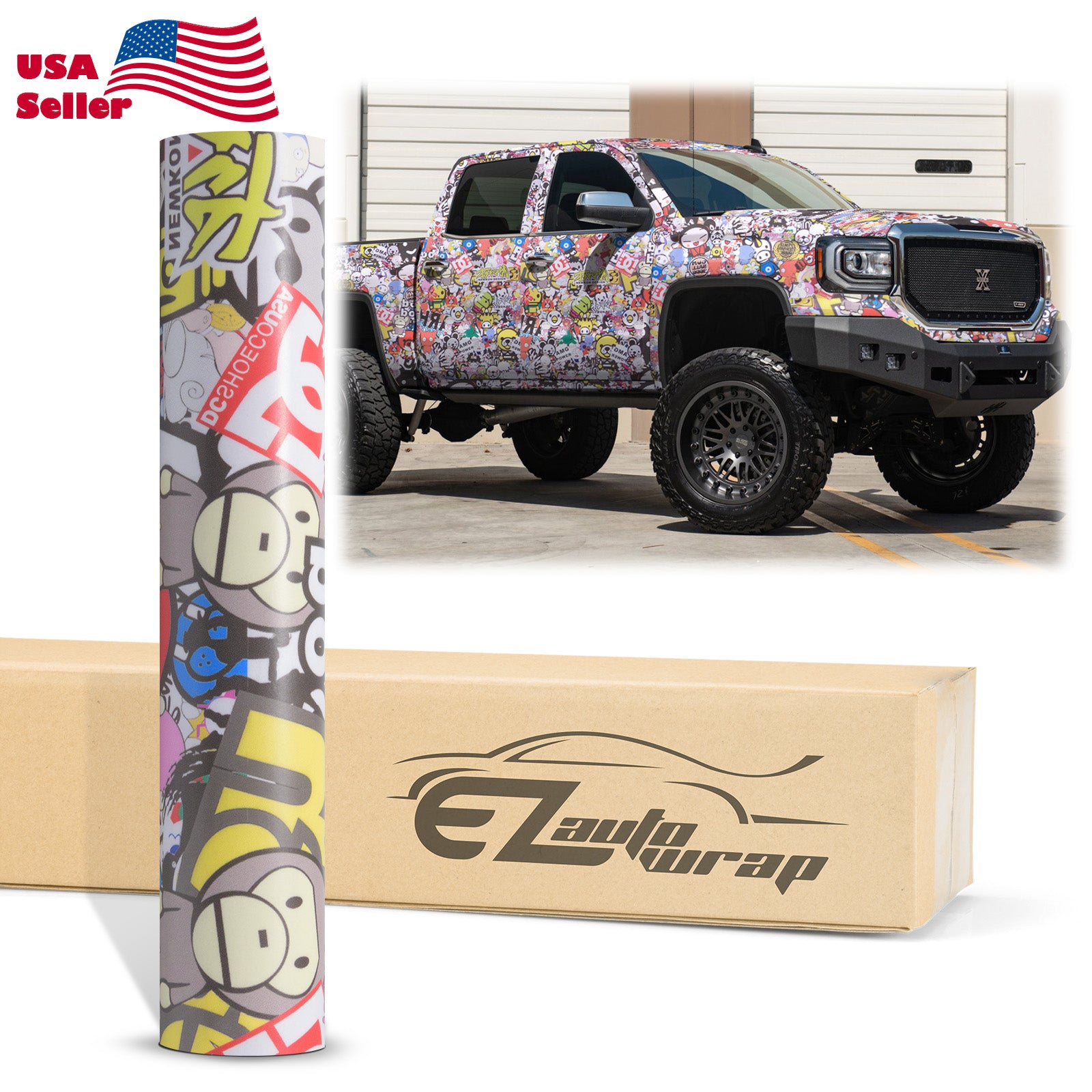 Sticker Bomb Anime Vinyl Wrap #HEAD
