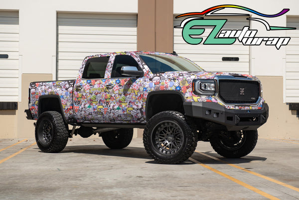 Sticker Bomb Anime Vinyl Wrap #HEAD