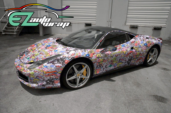 Sticker Bomb Anime Vinyl Wrap #HEAD