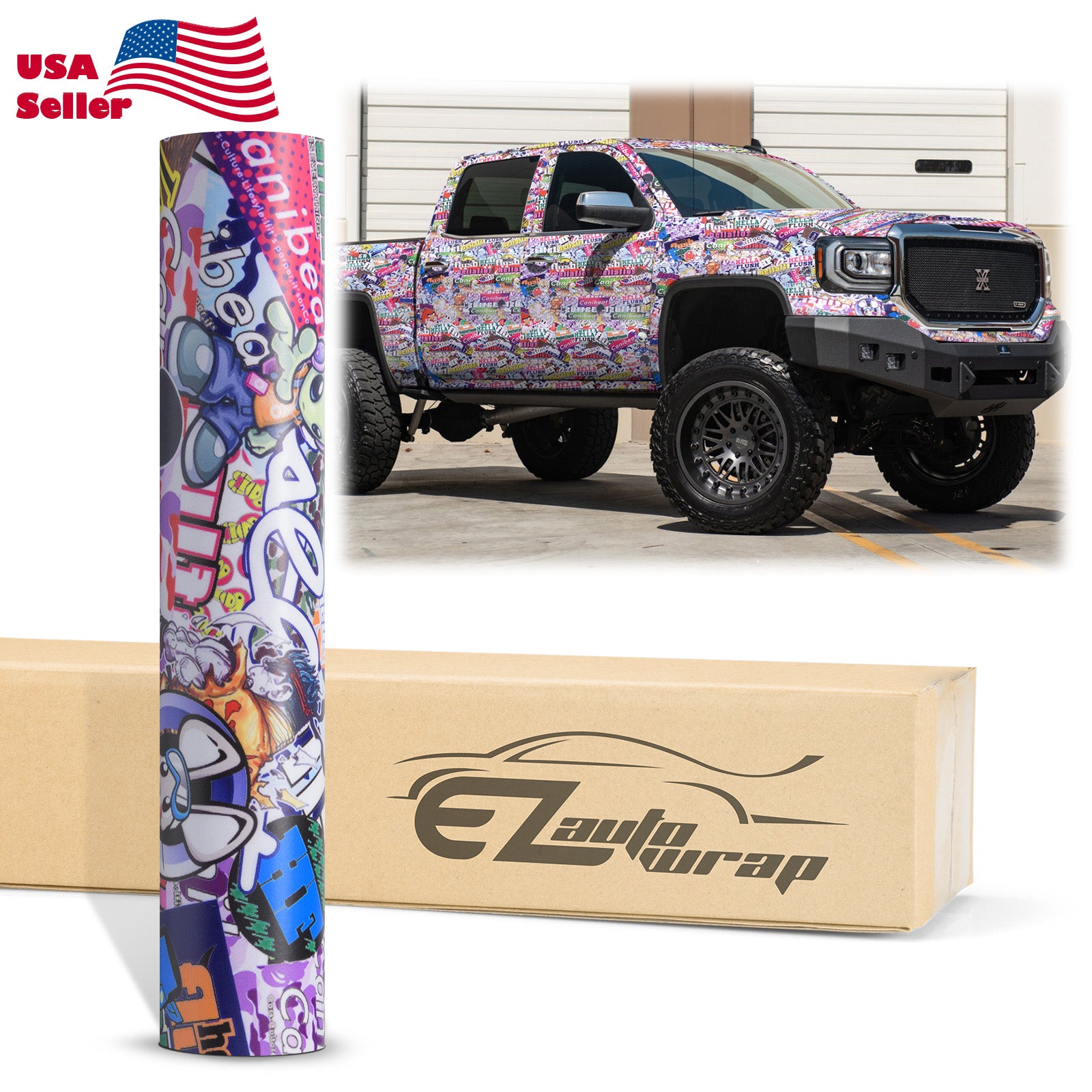 Sticker Bomb Anime Vinyl Wrap #HF