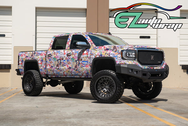Sticker Bomb Anime Vinyl Wrap #MR