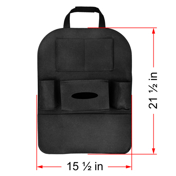 Car Seat Back Storage Fabric Bag Organizer Multi-Pocket Travel iPad iPhone Holder (Beige / Black / Brown / Gray / Light Gray / Pink)