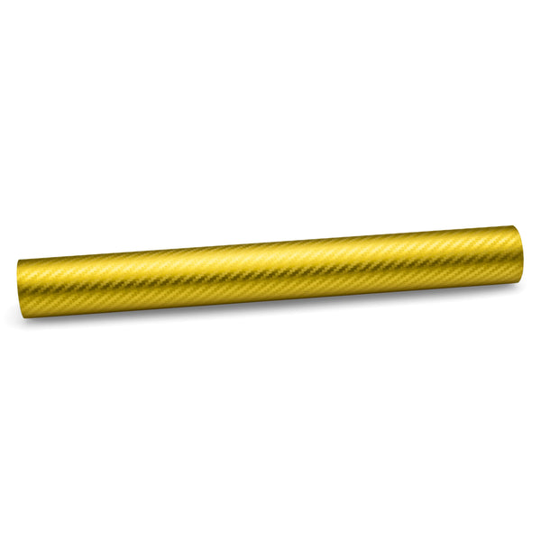 Satin Chrome Carbon Fiber Yellow Vinyl Wrap