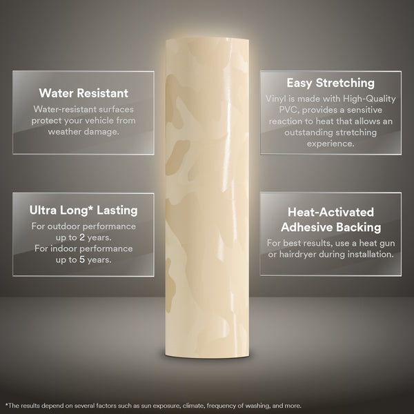Camouflage Shadow Ivory Vinyl Wrap