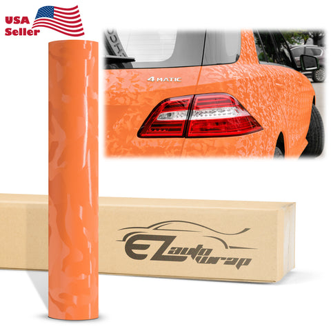 Camouflage Shadow Orange Vinyl Wrap