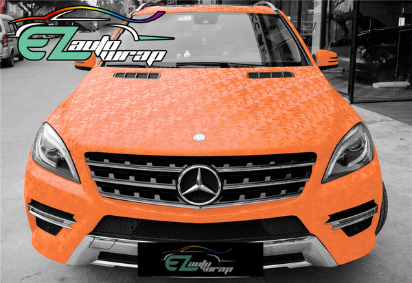 Camouflage Shadow Orange Vinyl Wrap