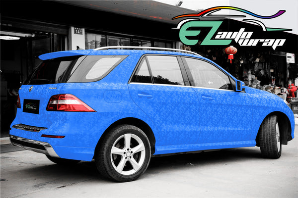 Camouflage Shadow Sky Blue Vinyl Wrap
