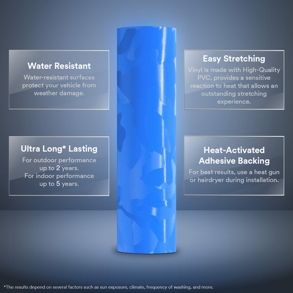 Camouflage Shadow Sky Blue Vinyl Wrap
