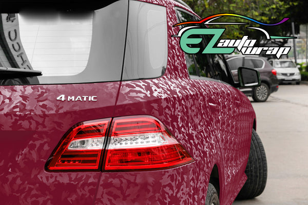 Camouflage Shadow Burgundy Vinyl Wrap