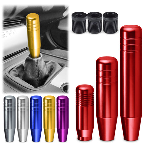 Universal Shifter Shift Knob Chrome Aluminum Manual Stick Lever Stick (Blue / Gold / Gray / Purple / Red / Silver)(3.5 in / 5 in / 7 in)