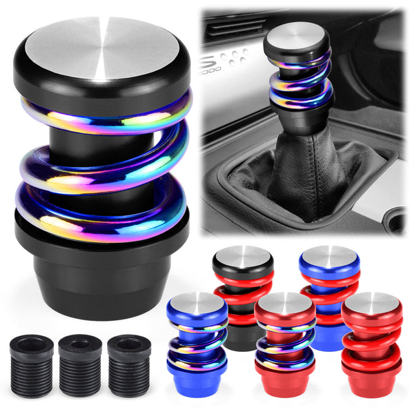 Coil Shifter Knob Neo Black Aluminum Manual Coilover Spring Gear Stick Lever (Neo Black / Neo Blue / Neo Red / Red Black / Red Blue / Red)