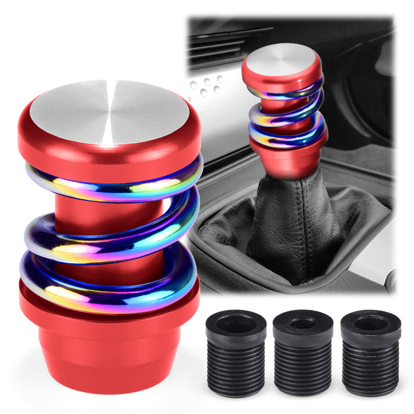 Coil Shifter Knob Neo Black Aluminum Manual Coilover Spring Gear Stick Lever (Neo Black / Neo Blue / Neo Red / Red Black / Red Blue / Red)