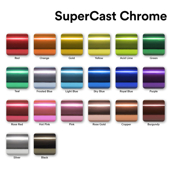 Supercast Black Easy Stretch Chrome Vinyl Wrap