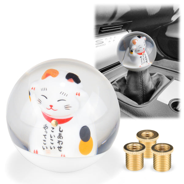 Universal Maneki Neko Lucky Cat Ball Car Manual Shift knob Fortune Stick Shifter