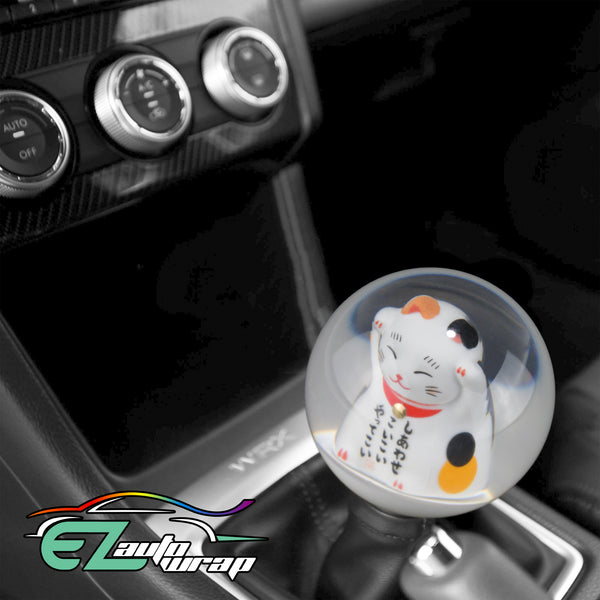 Universal Maneki Neko Lucky Cat Ball Car Manual Shift knob Fortune Stick Shifter