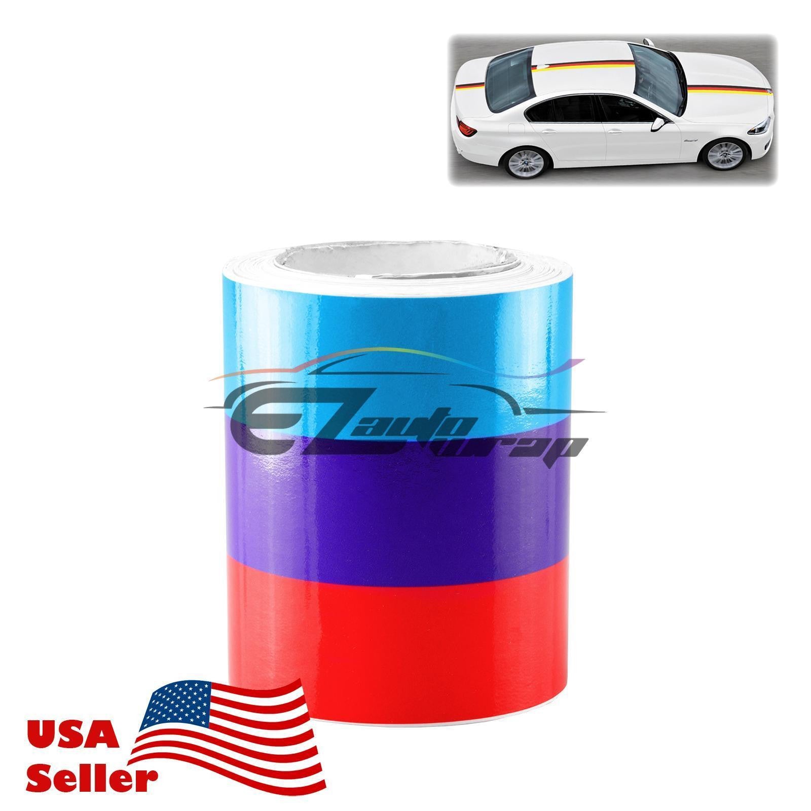 2M Couleur M Bande Autocollant M Color Stripe Car Sticker déco pour BMW  voiture