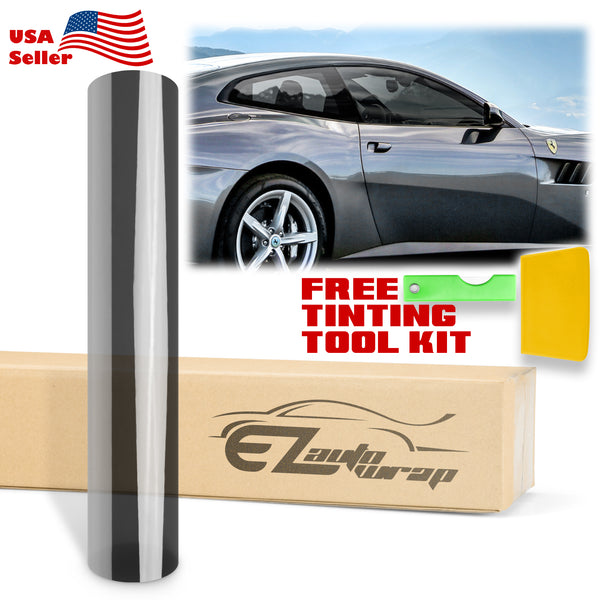20"x120" Uncut Roll Charcoal Black Window Tint Film VLT 5% - 70%