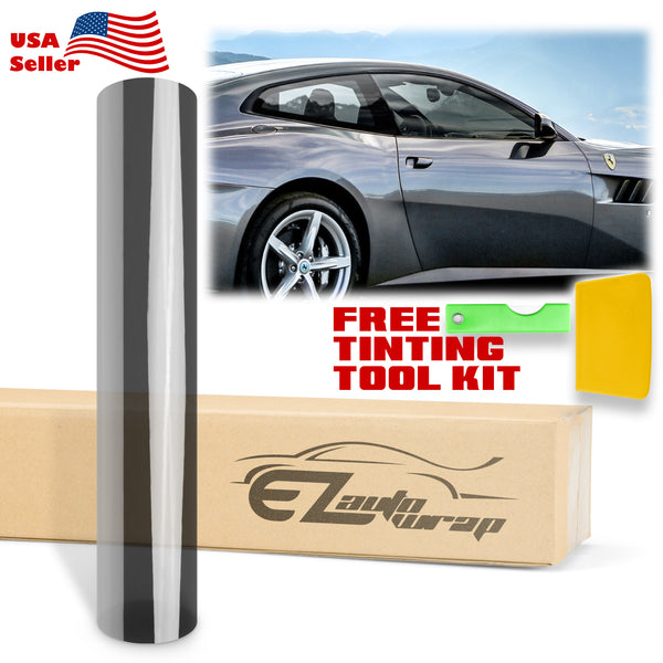 20"x120" Uncut Roll Charcoal Black Window Tint Film VLT 5% - 70%