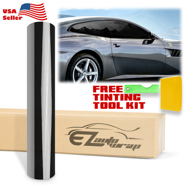 20"x120" Uncut Roll Charcoal Black Window Tint Film VLT 5% - 70%
