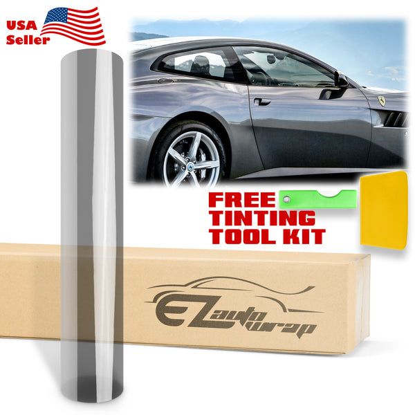 20"x120" Uncut Roll Charcoal Black Window Tint Film VLT 5% - 70%