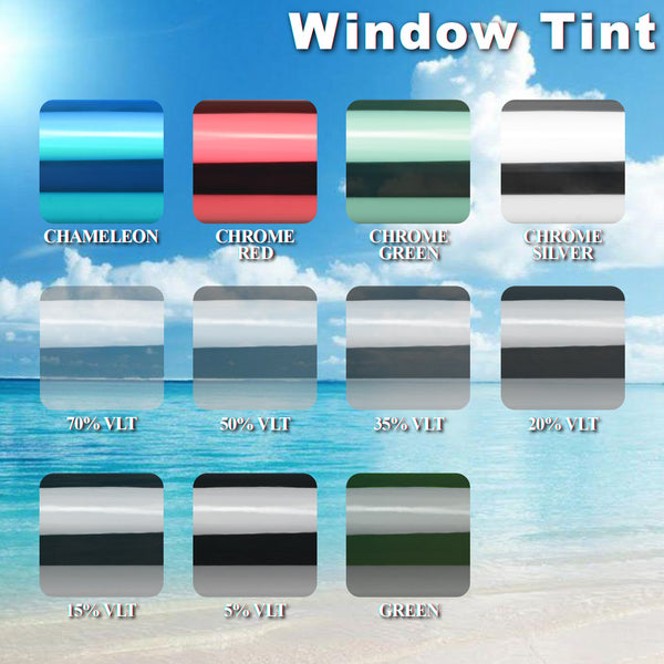 20"x120" Uncut Roll Charcoal Black Window Tint Film VLT 5% - 70%