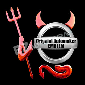 3D Devil Demon Decal Sticker Emblem (Chrome / Gold / Red / 2n Gen)
