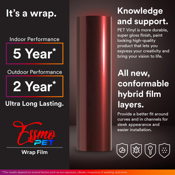 PET Liquid Metallic Dragon Blood Red Vinyl Wrap