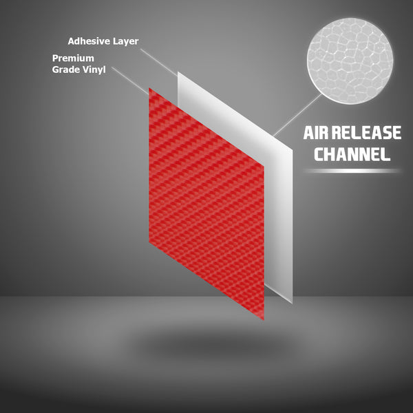 Chrome 3D Carbon Fiber Red Vinyl Wrap
