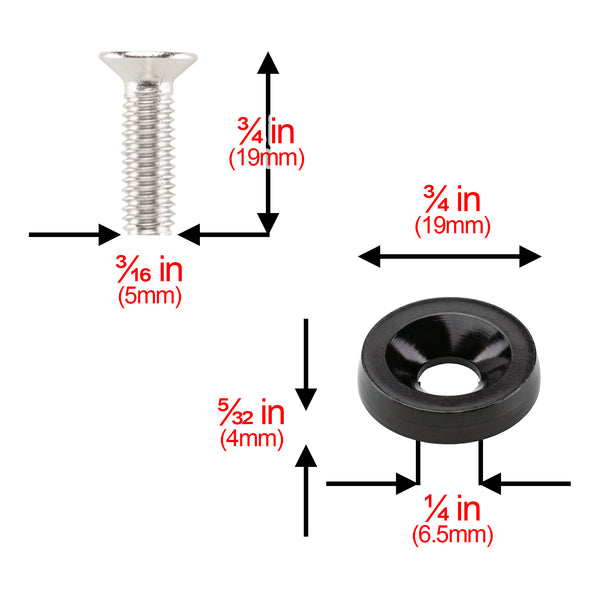 Aluminum Washer Screw Kit (Black / Blue / Bronze / Champagne Gold / Gold / Green / Gunmetal Gray / Neo Chrome / Orange / Purple / Red / Silver)