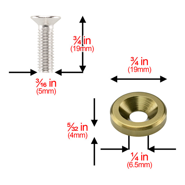 Aluminum Washer Screw Kit (Black / Blue / Bronze / Champagne Gold / Gold / Green / Gunmetal Gray / Neo Chrome / Orange / Purple / Red / Silver)