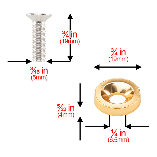Aluminum Washer Screw Kit (Black / Blue / Bronze / Champagne Gold / Gold / Green / Gunmetal Gray / Neo Chrome / Orange / Purple / Red / Silver)