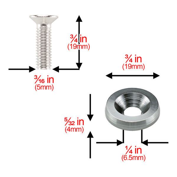 Aluminum Washer Screw Kit (Black / Blue / Bronze / Champagne Gold / Gold / Green / Gunmetal Gray / Neo Chrome / Orange / Purple / Red / Silver)