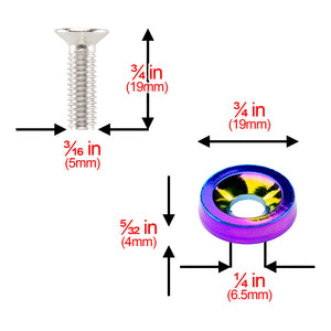Aluminum Washer Screw Kit (Black / Blue / Bronze / Champagne Gold / Gold / Green / Gunmetal Gray / Neo Chrome / Orange / Purple / Red / Silver)