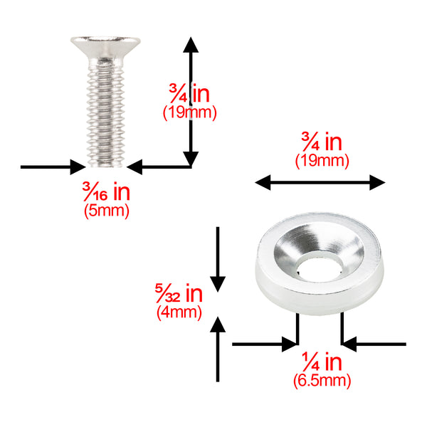 Aluminum Washer Screw Kit (Black / Blue / Bronze / Champagne Gold / Gold / Green / Gunmetal Gray / Neo Chrome / Orange / Purple / Red / Silver)