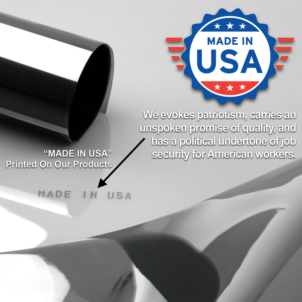 39" Uncut Charcoal Black Window Tint Film VLT 5% - 50%