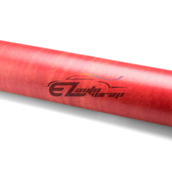 Wood Grain Textured Vinyl Red #01