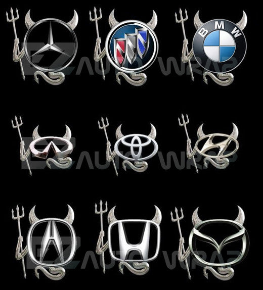 3D Devil Demon Decal Sticker Emblem (Chrome / Gold / Red / 2n Gen)