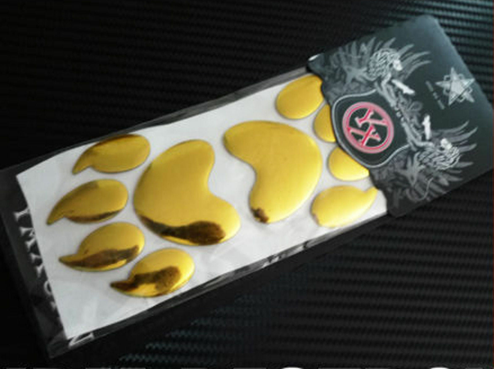 3D Paw Decal Sticker Emblem (Bear Paw Chrome / Bear Paw Gold / Bear Paw Red / Dog Paw Chrome / Dog Paw Gold / Dog Paw Red)