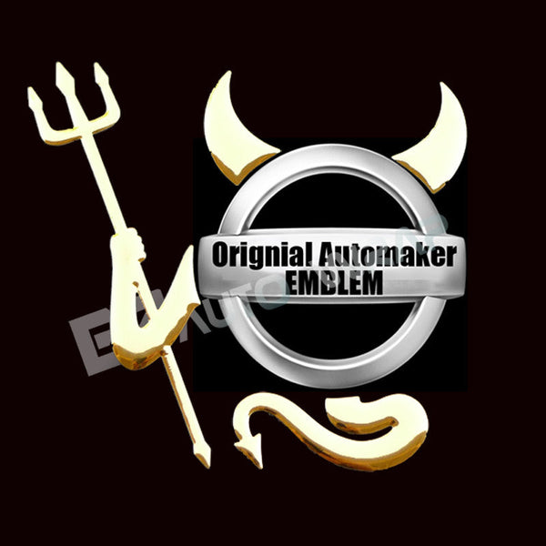 3D Devil Demon Decal Sticker Emblem (Chrome / Gold / Red / 2n Gen)