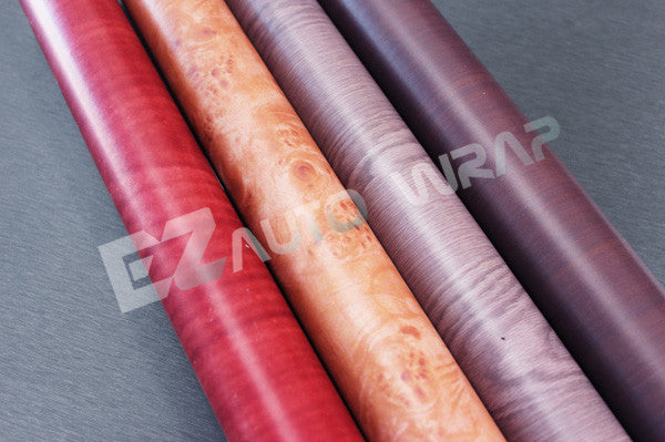 Wood Grain Textured Vinyl Red #01